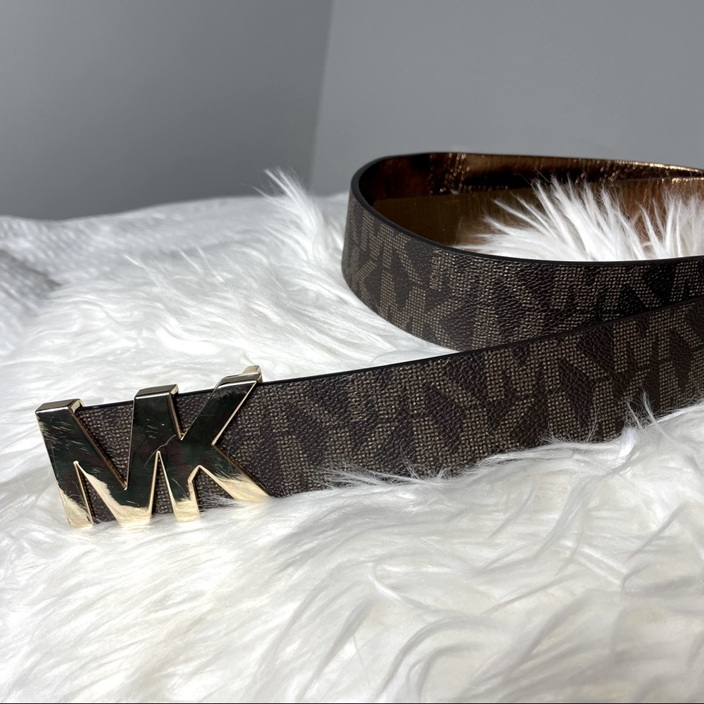 Michael Kors Brown Logo Leather Belt